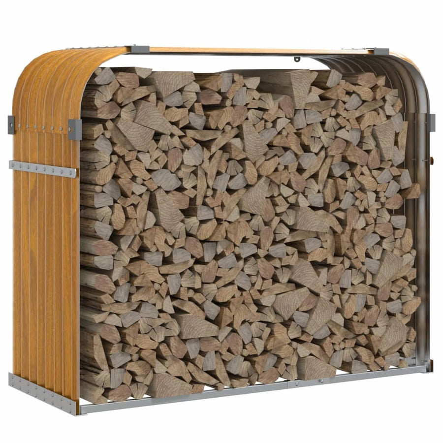 Vedställ, ljusbrunt, 120x45x100 cm, galvaniserat stål