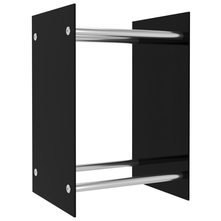 Vedställ, svart, 40x35x60 cm, glas