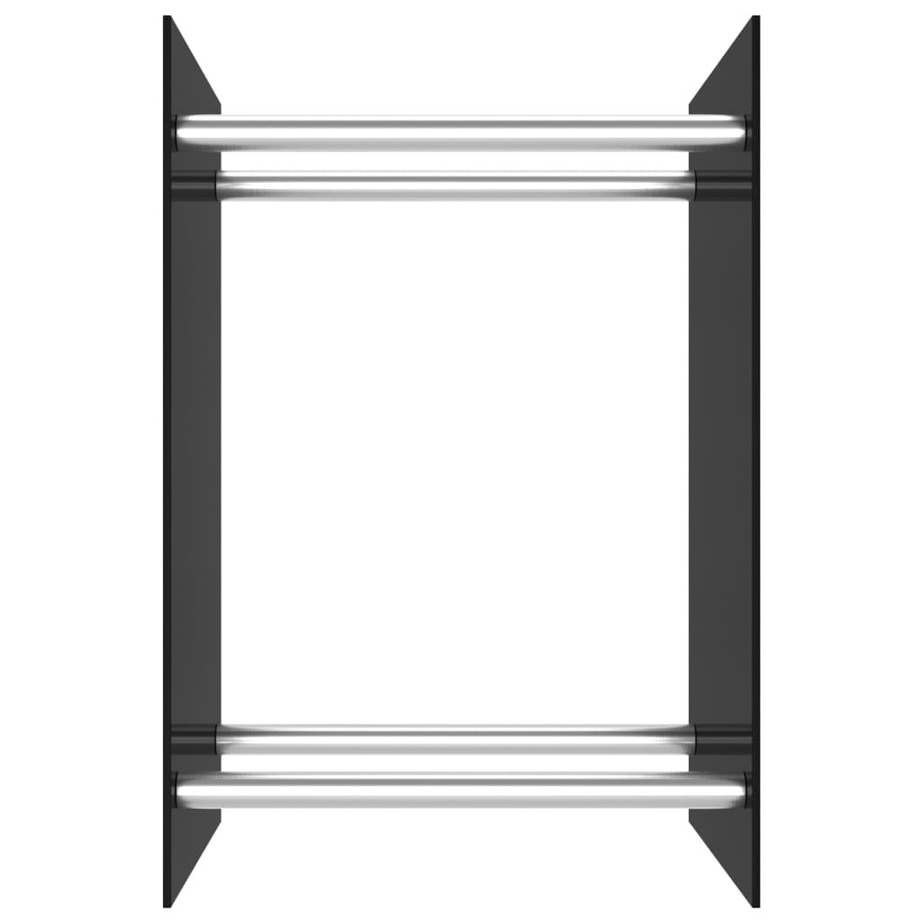 Polttopuuteline musta 40x35x60 cm lasi