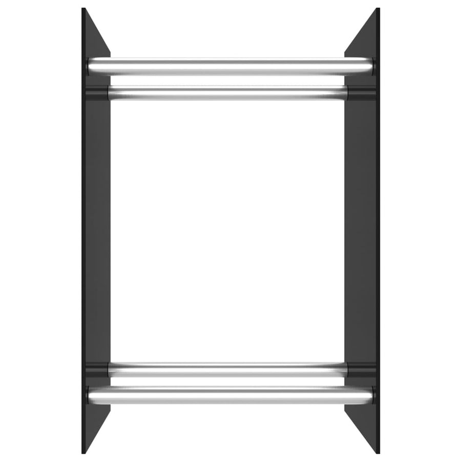 Vedställ, svart, 40x35x60 cm, glas