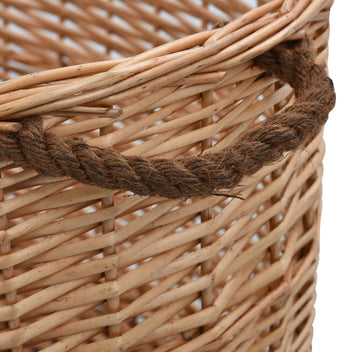 Vedkorg med bärhandtag 78x54x34 cm naturlig pil