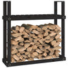 Vedställ, svart, 110x35x108,5 cm, massiv furu