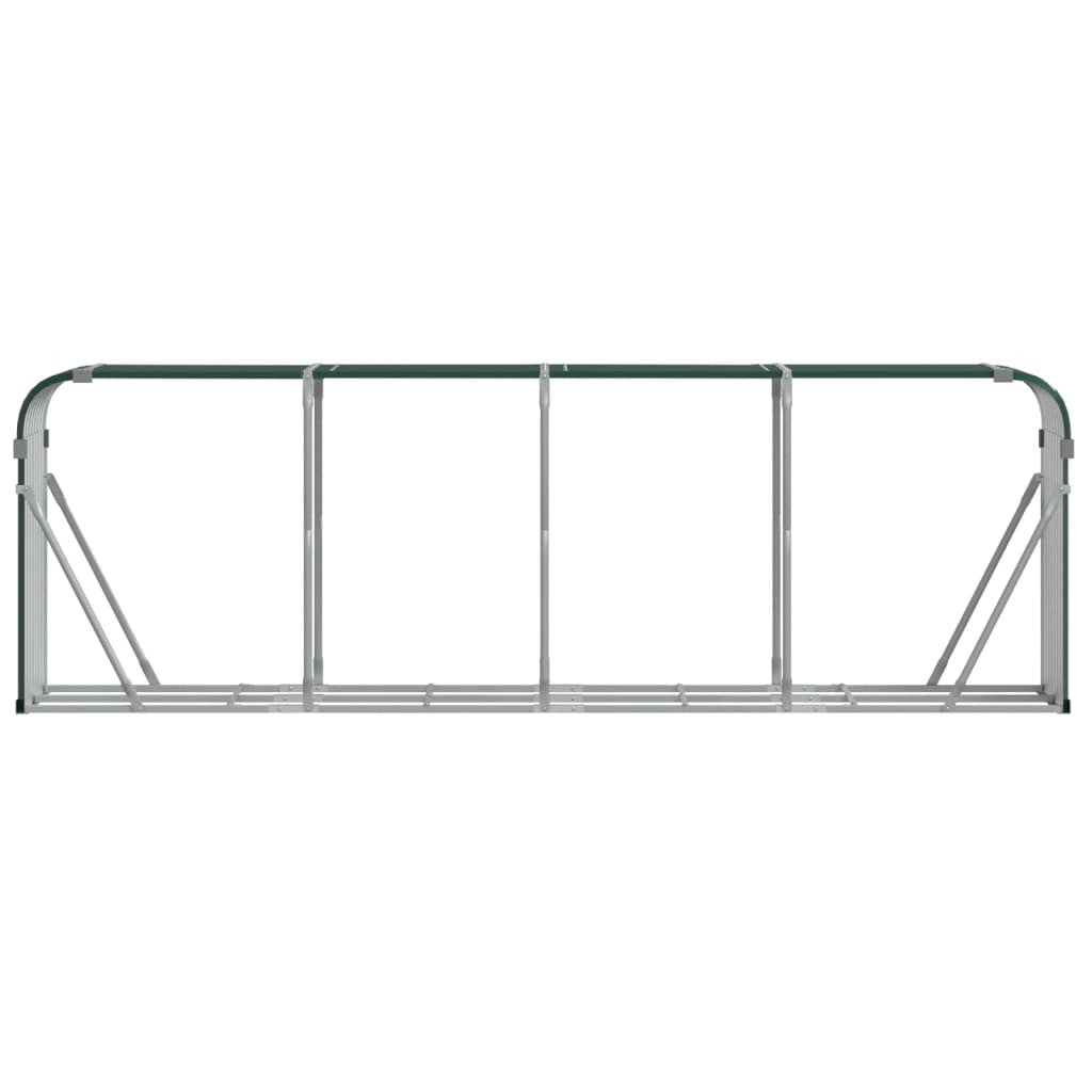 Polttopuuteline vihreä 300x45x100 cm galvanoitu teräs