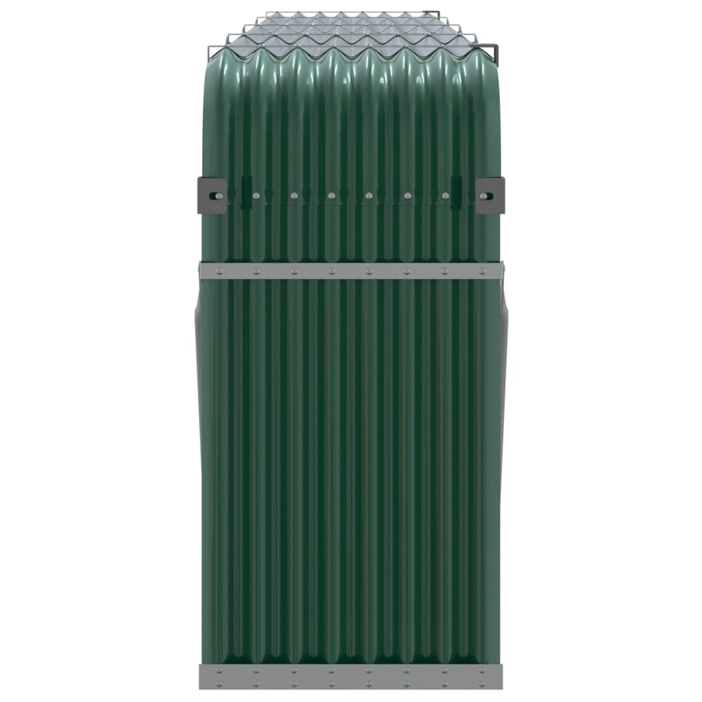 Polttopuuteline vihreä 300x45x100 cm galvanoitu teräs