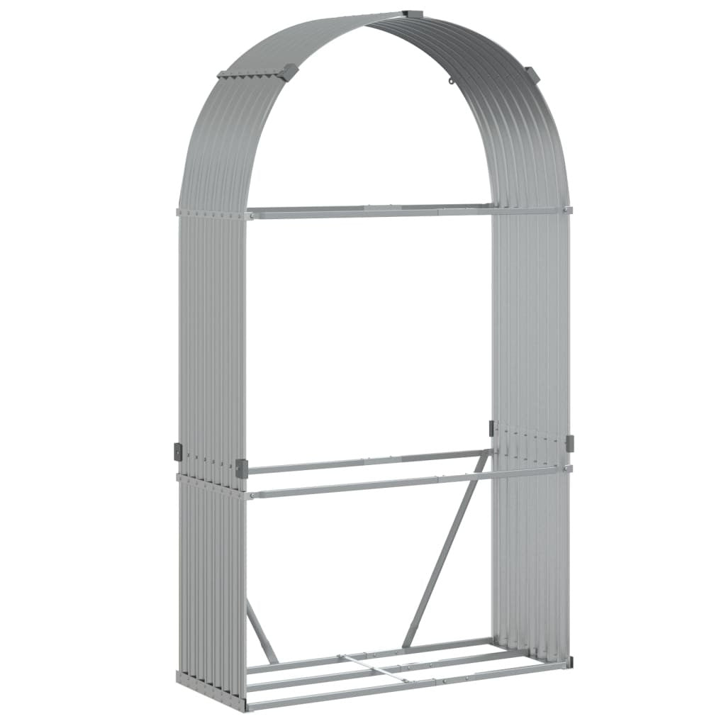 Vedställ, silver, 120x45x210 cm, galvaniserat stål