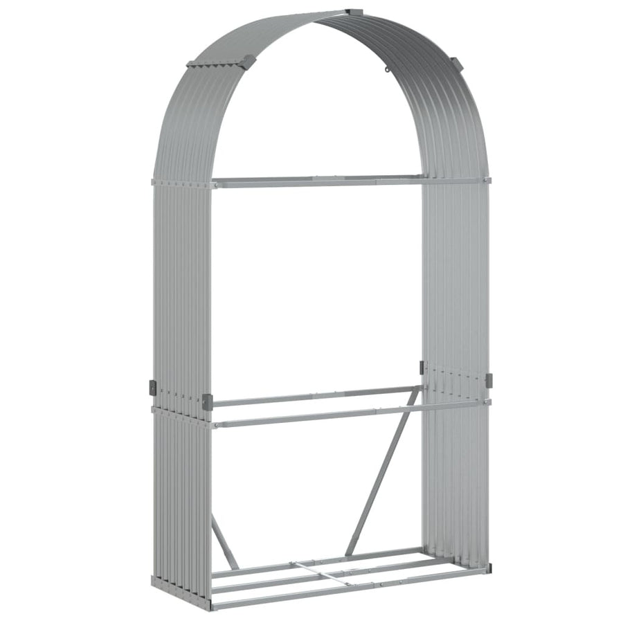 Vedställ, silver, 120x45x210 cm, galvaniserat stål