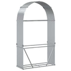 Polttopuuteline hopea 120x45x210 cm galvanoitu teräs