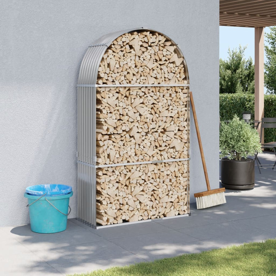 Vedställ, ljusgrå, 120x45x210 cm, galvaniserat stål