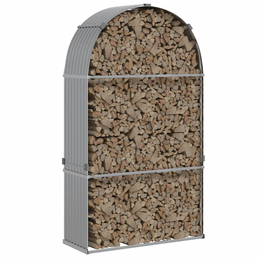 Vedställ, ljusgrå, 120x45x210 cm, galvaniserat stål