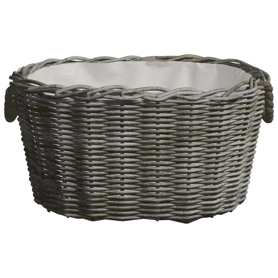 Vedkorg med bärhandtag 60x40x28 cm grå pil