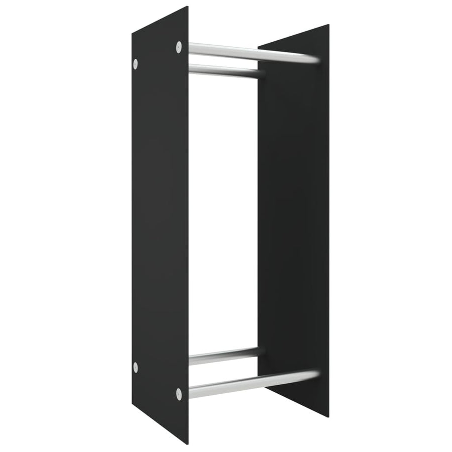 Vedställ, svart, 40x35x100 cm, härdat glas