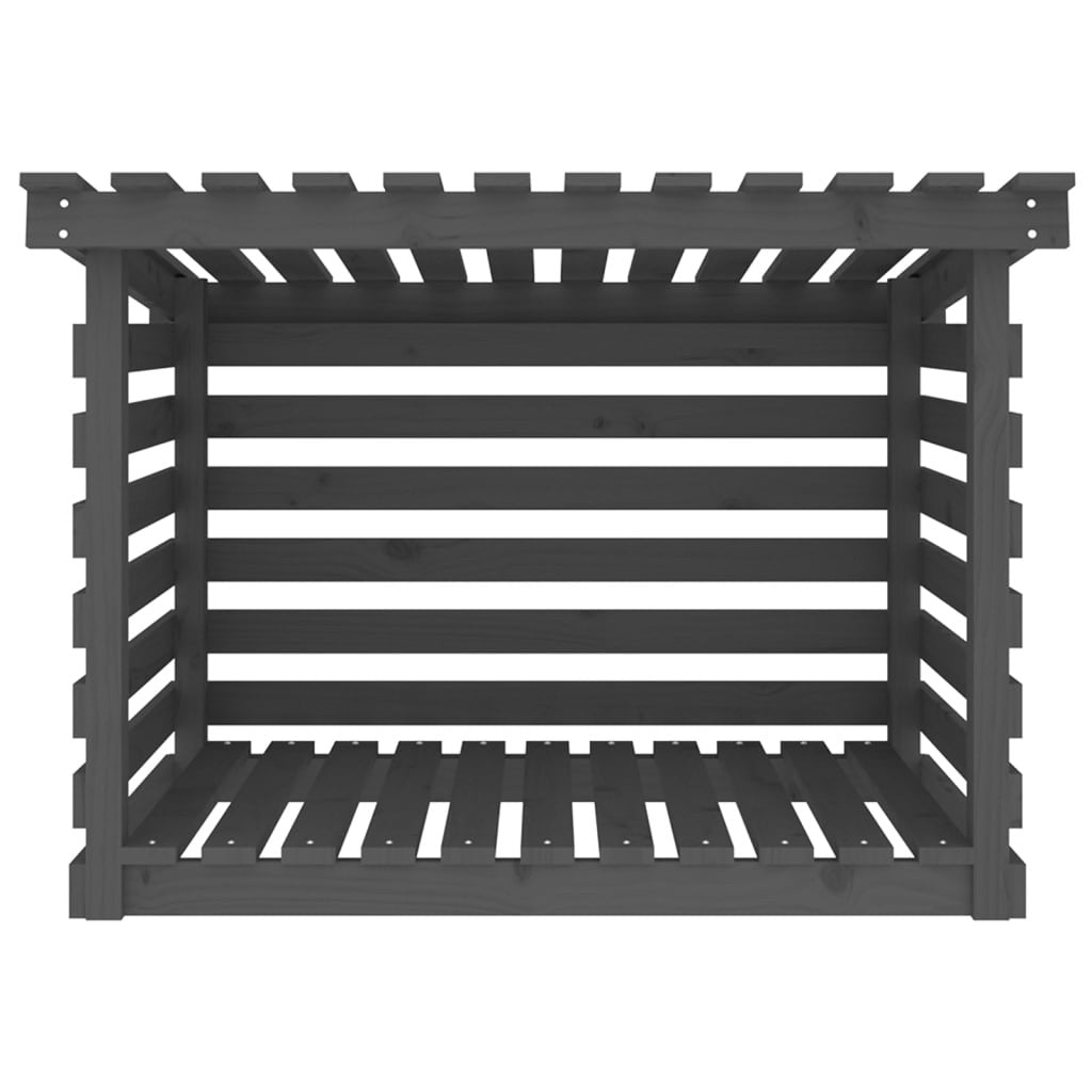 Polttopuuteline harmaa 108x73x79 cm täysi mänty