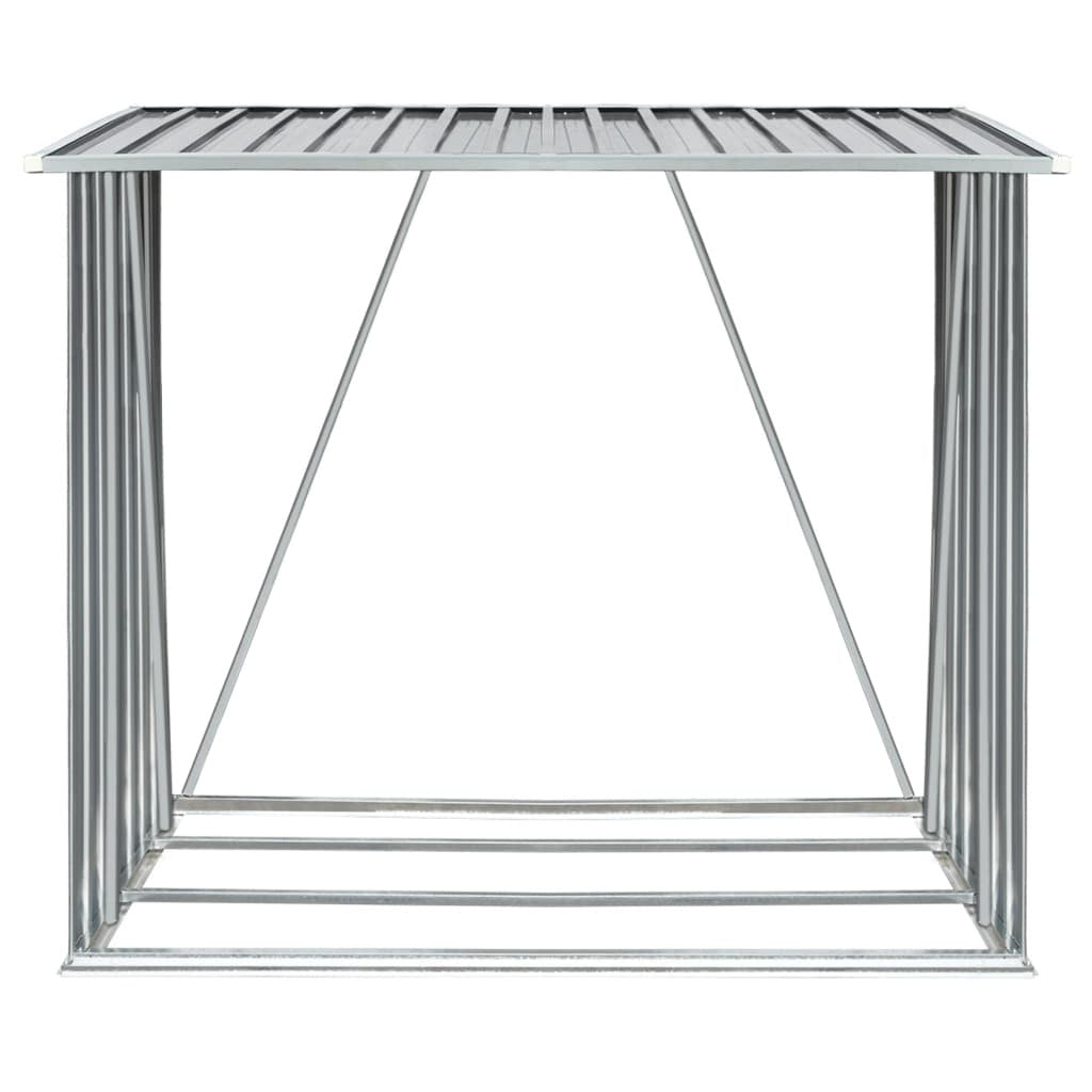 Puuvaja galvanoitu teräs 163x83x154 cm harmaa