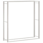 Polttopuuteline 110x28x116 cm ruostumaton teräs