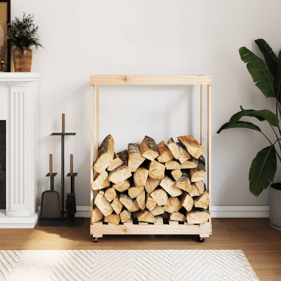 Fällbart bord med hjul 76,5x40x108 cm massiv furu