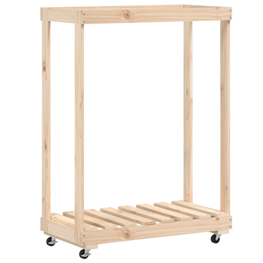 Fällbart bord med hjul 76,5x40x108 cm massiv furu