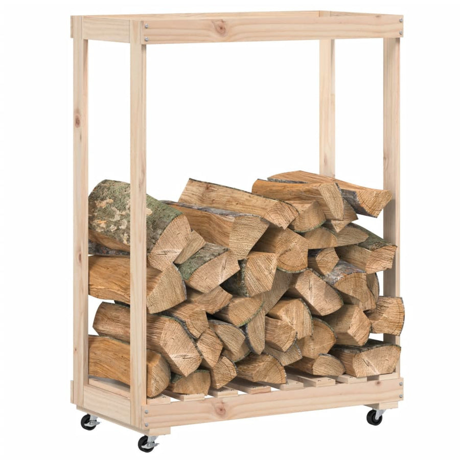 Fällbart bord med hjul 76,5x40x108 cm massiv furu