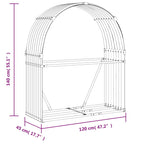 Polttopuuteline antrasiitti 120x45x140 cm galvanoitu teräs