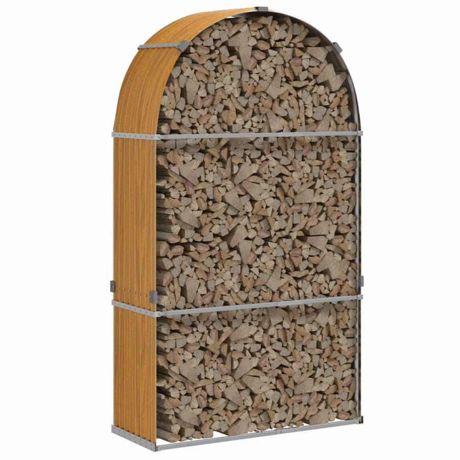 Vedställ, ljusbrunt, 120x45x210 cm, galvaniserat stål