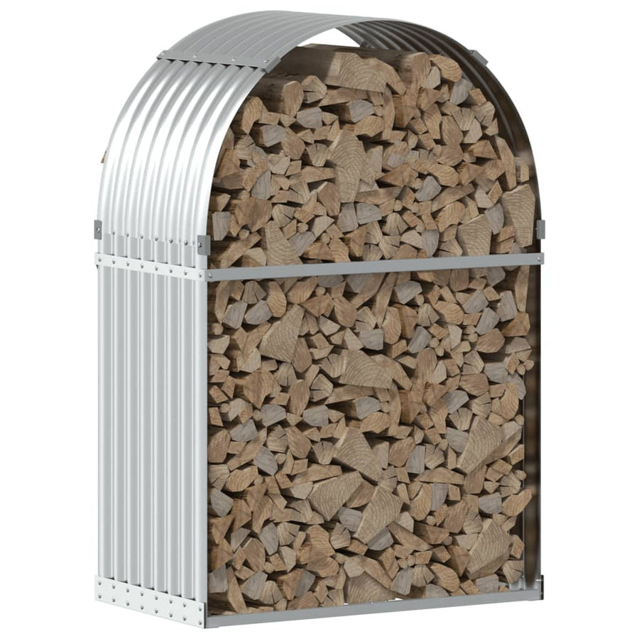 Vedställ, silver, 80x45x120 cm, galvaniserat stål