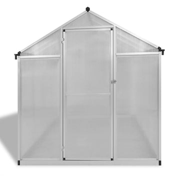 Förstärkt växthus i aluminium med bottenram 4,6 m²