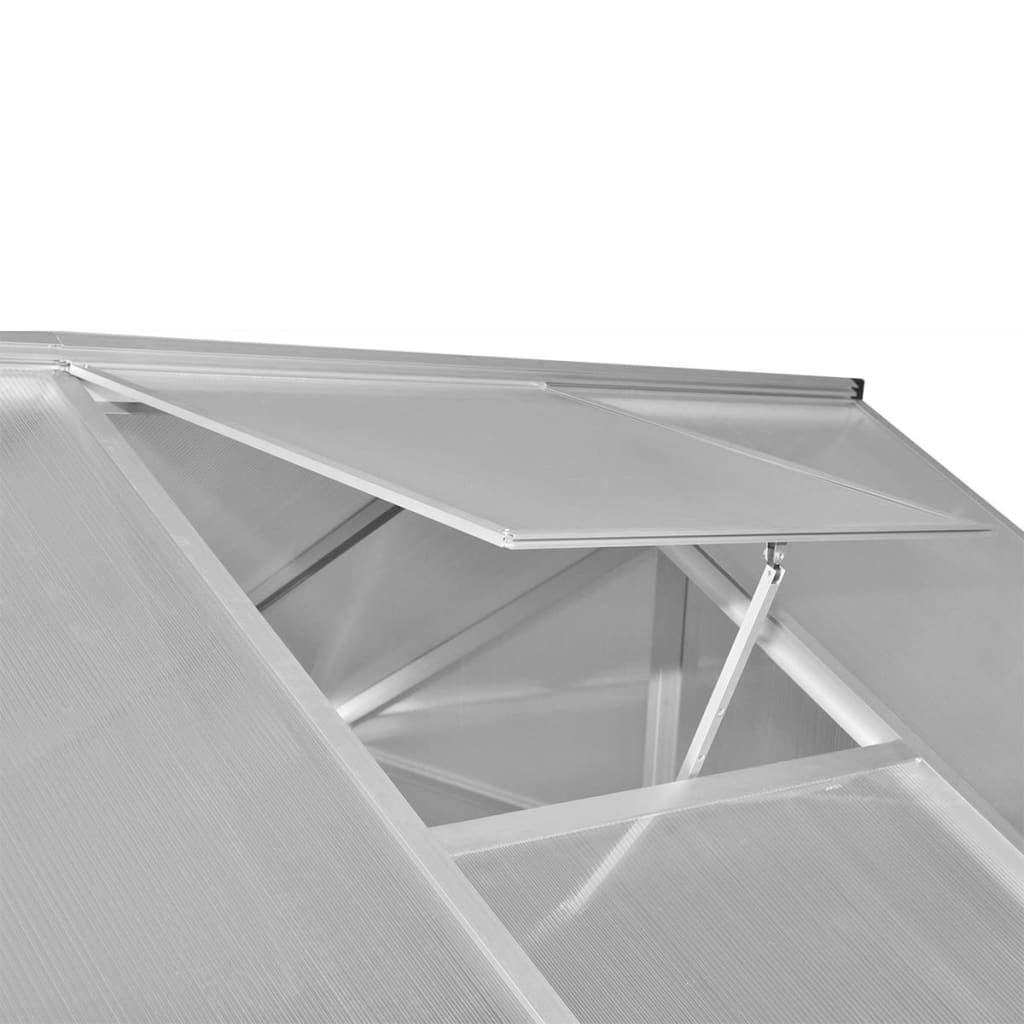 Förstärkt växthus i aluminium med bottenram 4,6 m²