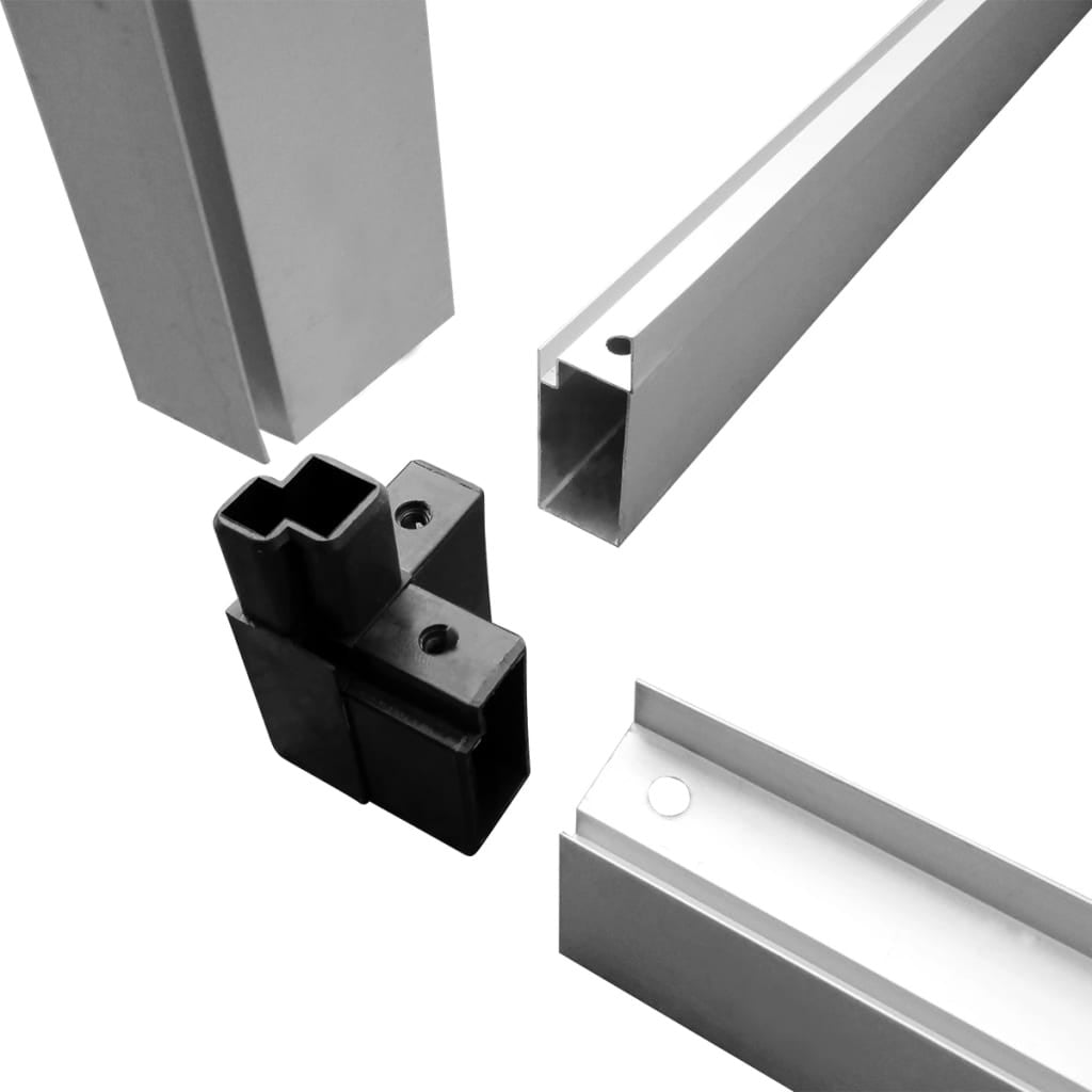 Förstärkt växthus i aluminium med bottenram 4,6 m²