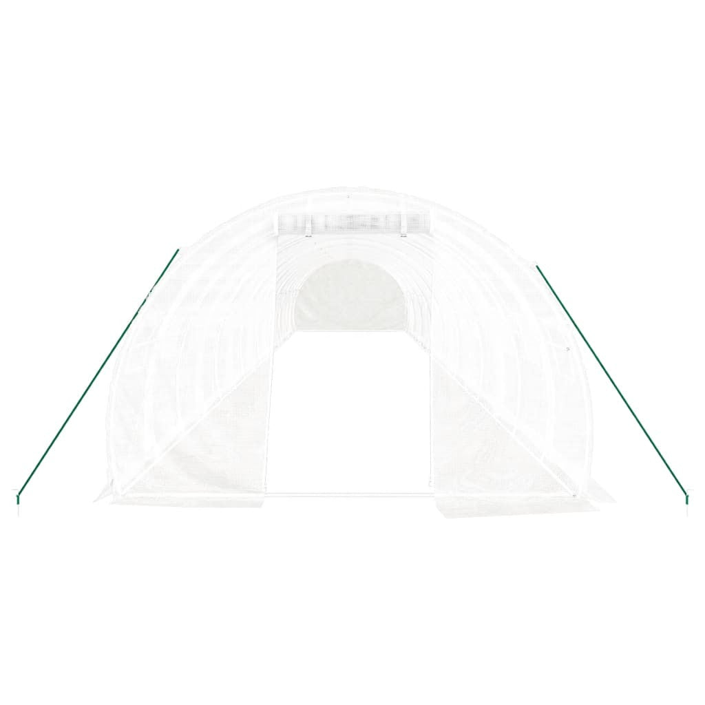 Kasvihuone teräsrungolla valkoinen 48 m² 16x3x2 m