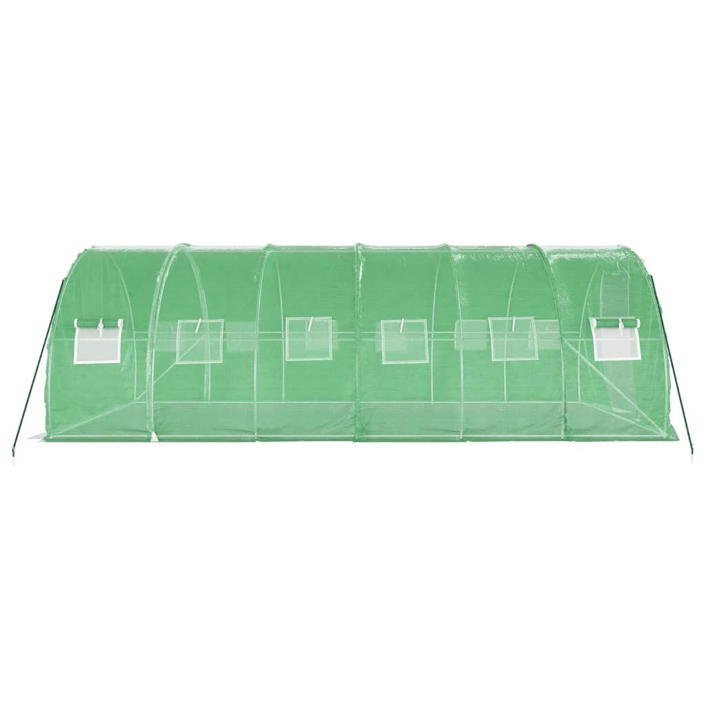 Tunnelikasvihuone teräsrungolla vihreä 18 m² 6x3x2 m