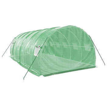 Tunnelikasvihuone teräsrungolla vihreä 18 m² 6x3x2 m