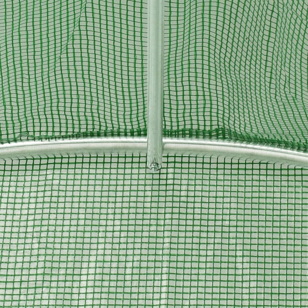 Tunnelikasvihuone teräsrungolla vihreä 18 m² 6x3x2 m