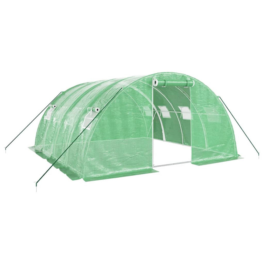Tunnelikasvihuone teräsrungolla vihreä 16 m² 4x4x2 m