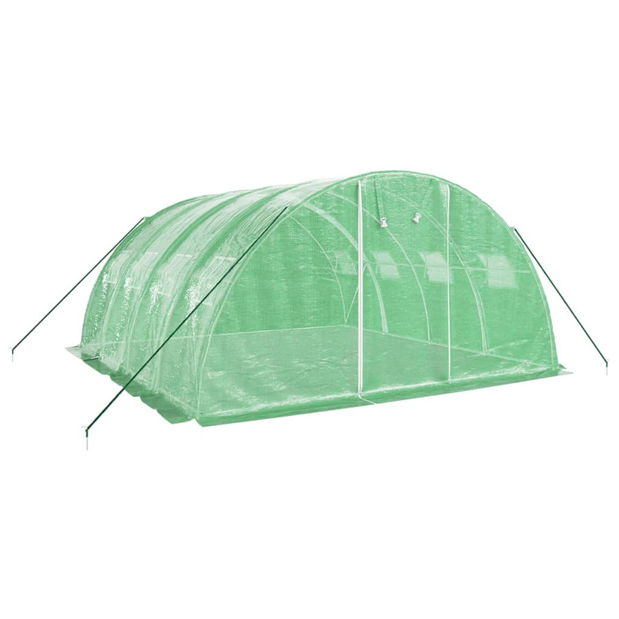 Tunnelikasvihuone teräsrungolla vihreä 16 m² 4x4x2 m