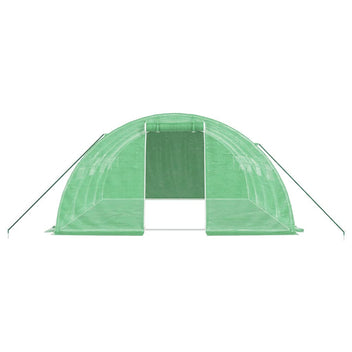 Tunnelväxthus med stålram, grönt, 16 m², 4x4x2 m