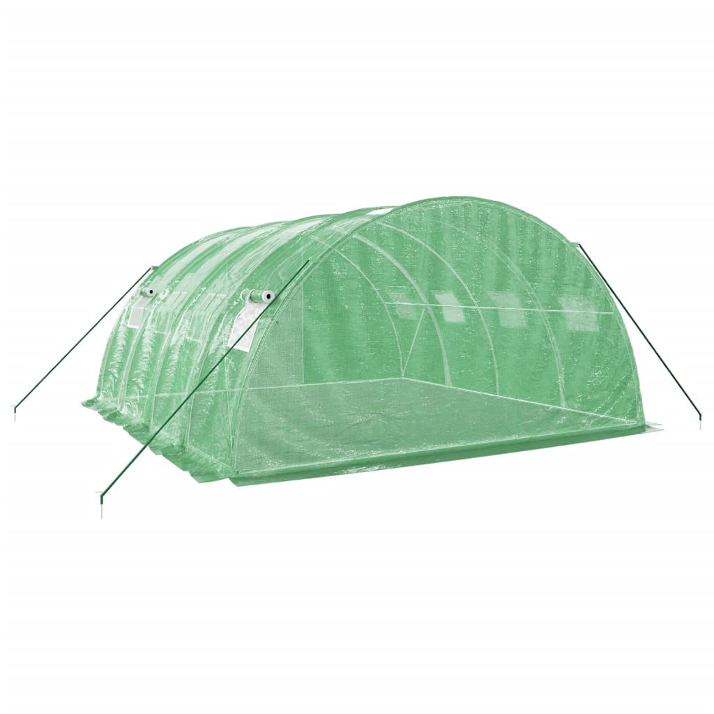 Tunnelväxthus med stålram, grönt, 16 m², 4x4x2 m