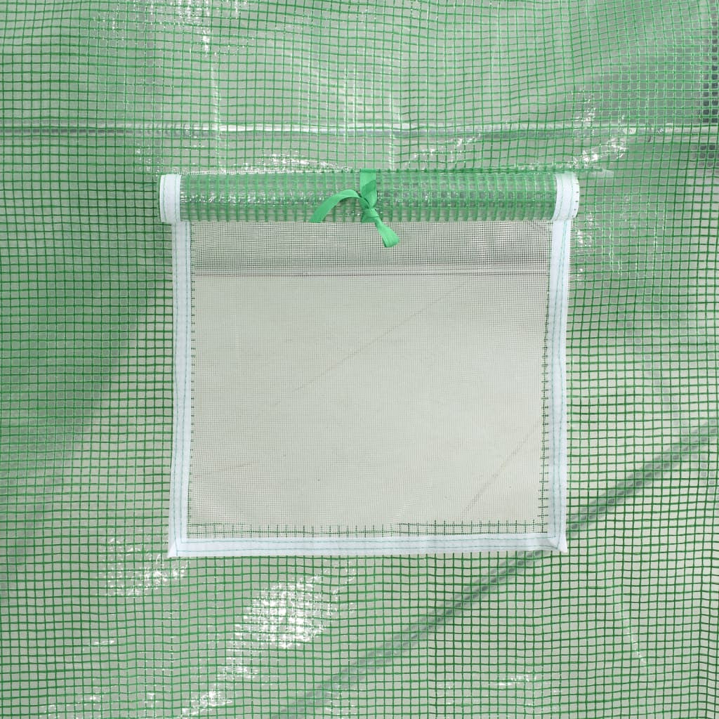 Tunnelväxthus med stålram, grönt, 16 m², 4x4x2 m