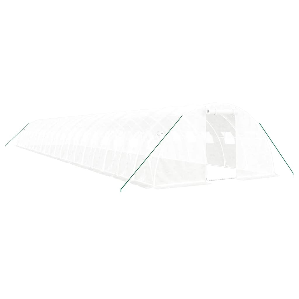 Tunnelikasvihuone teräsrungolla valkoinen 80 m² 20x4x2 m