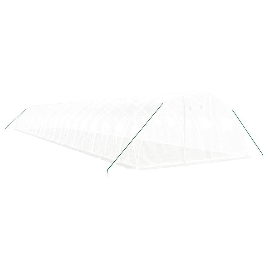 Tunnelväxthus med stålram, vitt, 80 m², 20x4x2 m