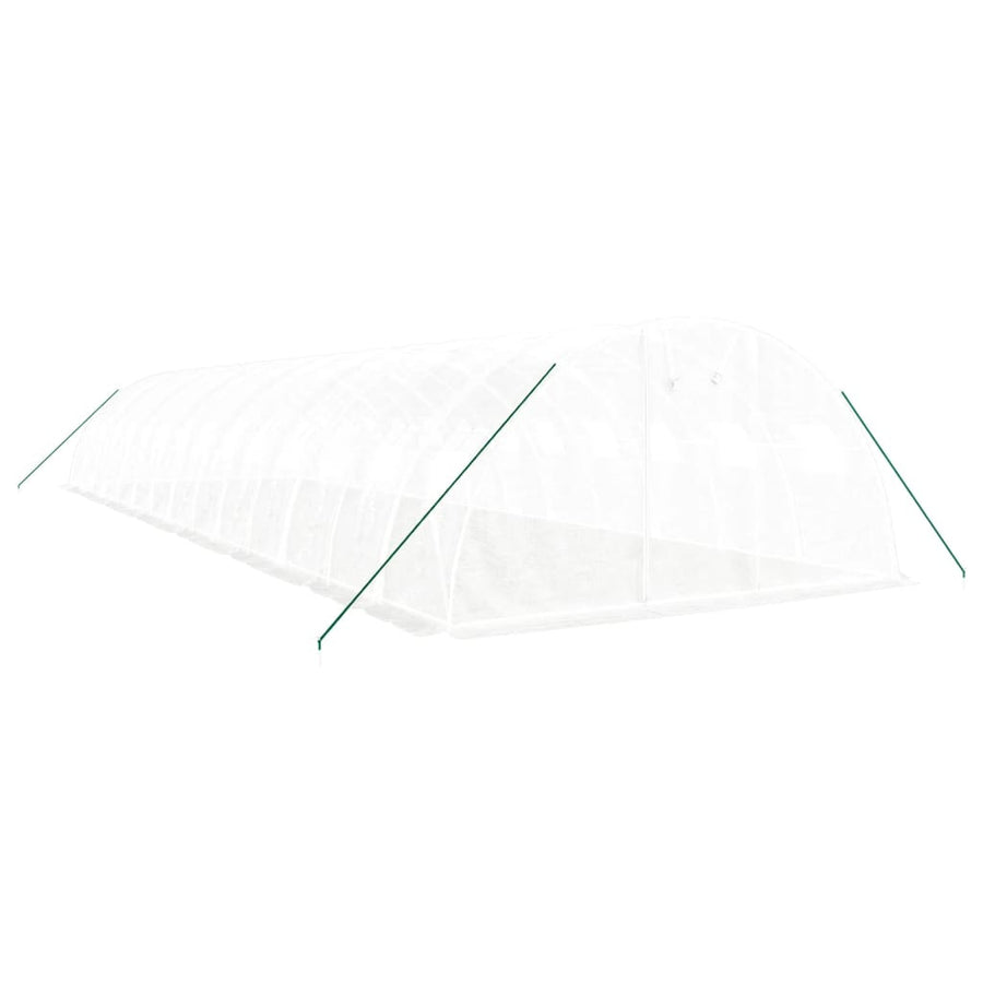 Tunnelikasvihuone teräsrungolla valkoinen 56 m² 14x4x2 m