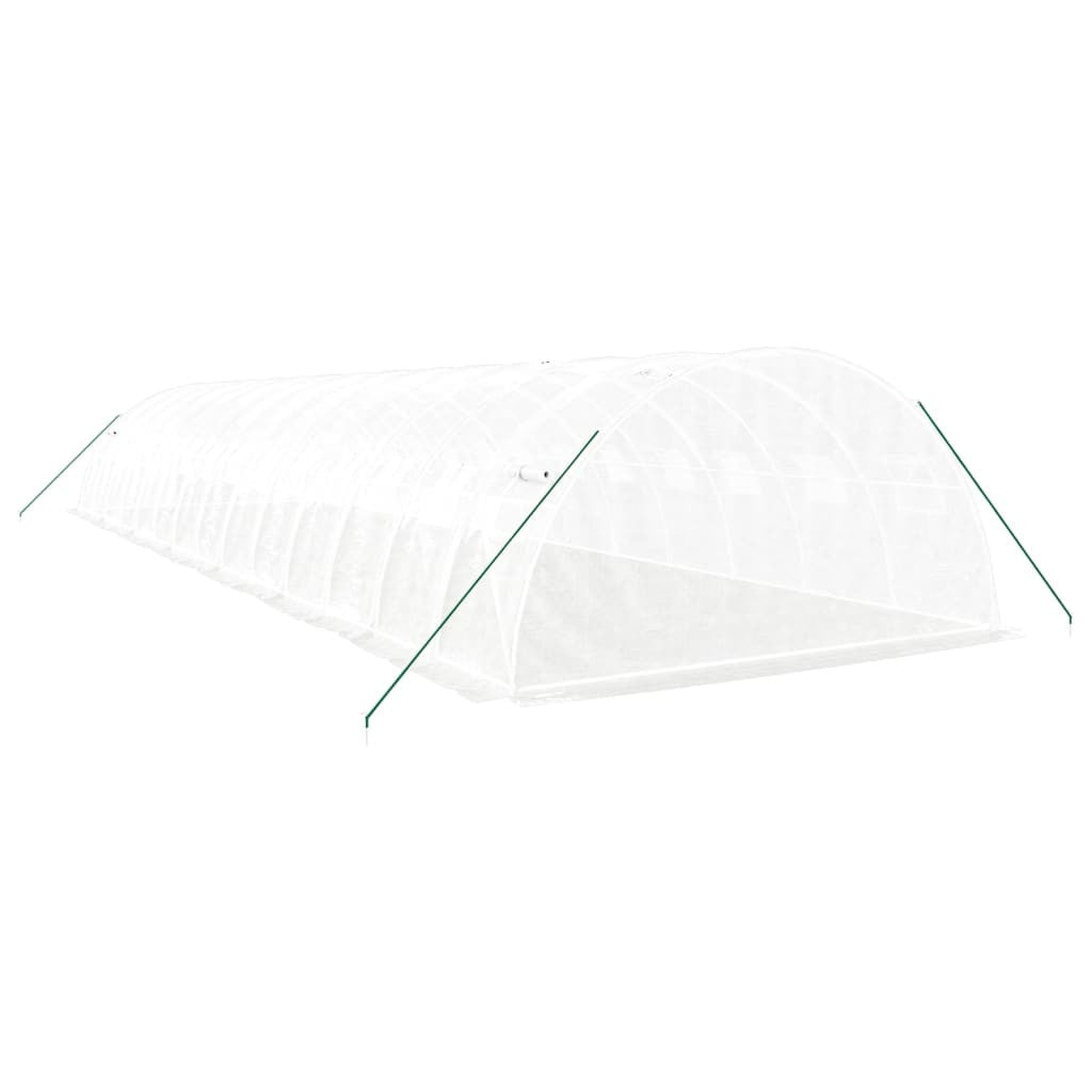 Kasvihuone teräsrungolla valkoinen 56 m² 14x4x2 m