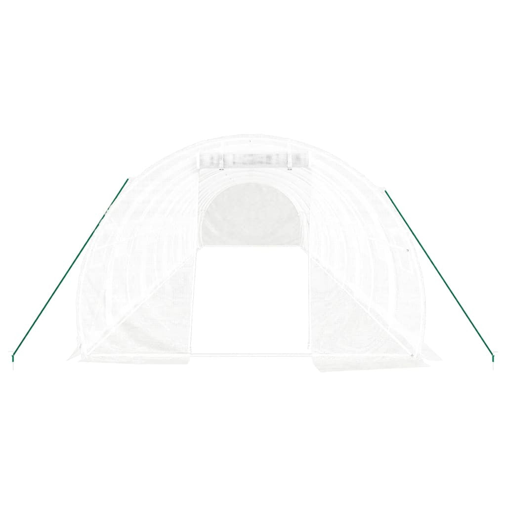 Tunnelväxthus med stålram, vitt, 36 m², 12x3x2 m