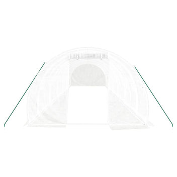 Tunnelväxthus med stålram, vitt, 36 m², 12x3x2 m