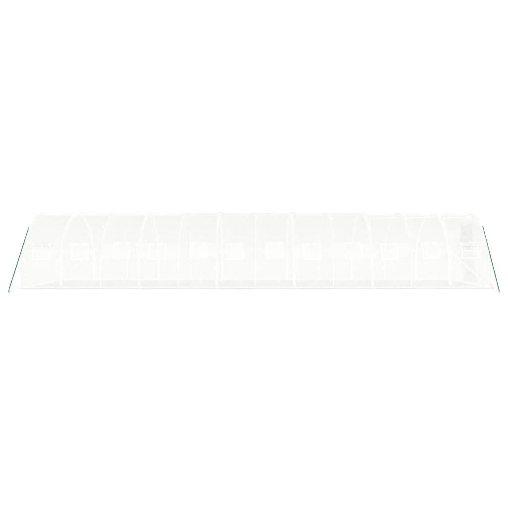 Tunnelväxthus med stålram, vitt, 36 m², 12x3x2 m
