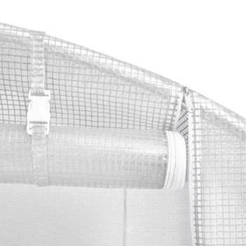 Tunnelväxthus med stålram, vitt, 36 m², 12x3x2 m