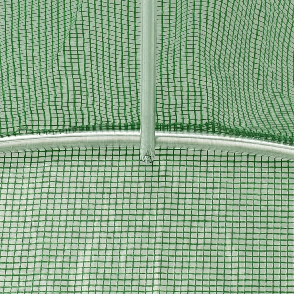 Tunnelikasvihuone teräsrungolla vihreä 96 m² 16x6x2,85 m