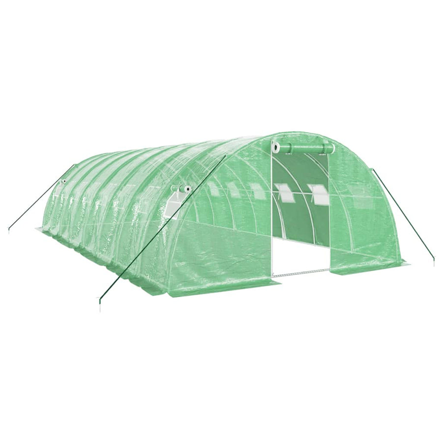 Tunnelikasvihuone teräsrungolla vihreä 32 m² 8x4x2 m