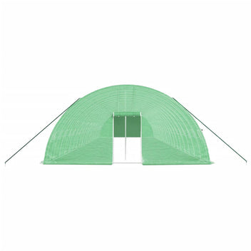 Tunnelväxthus med stålram, grönt, 120 m², 20x6x2,85 m