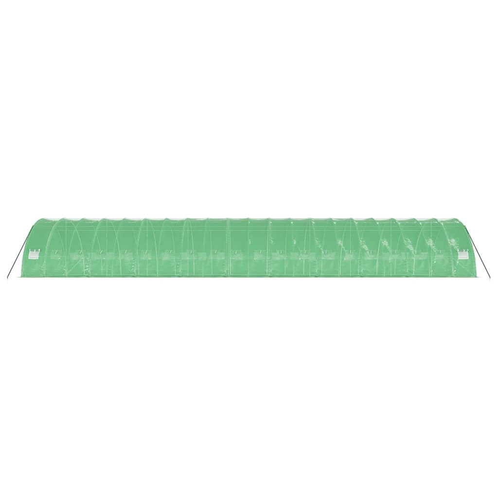 Tunnelväxthus med stålram, grönt, 120 m², 20x6x2,85 m