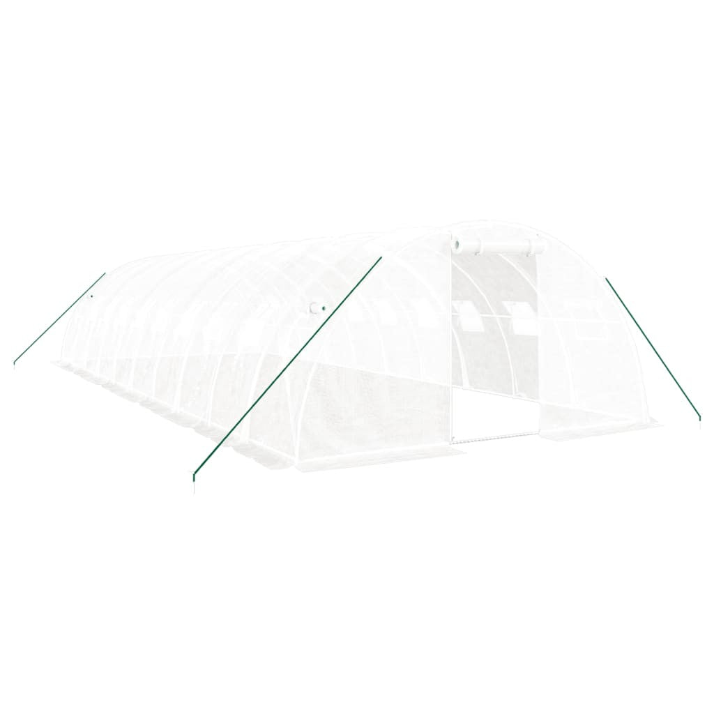 Tunnelikasvihuone teräsrungolla valkoinen 40 m² 10x4x2 m