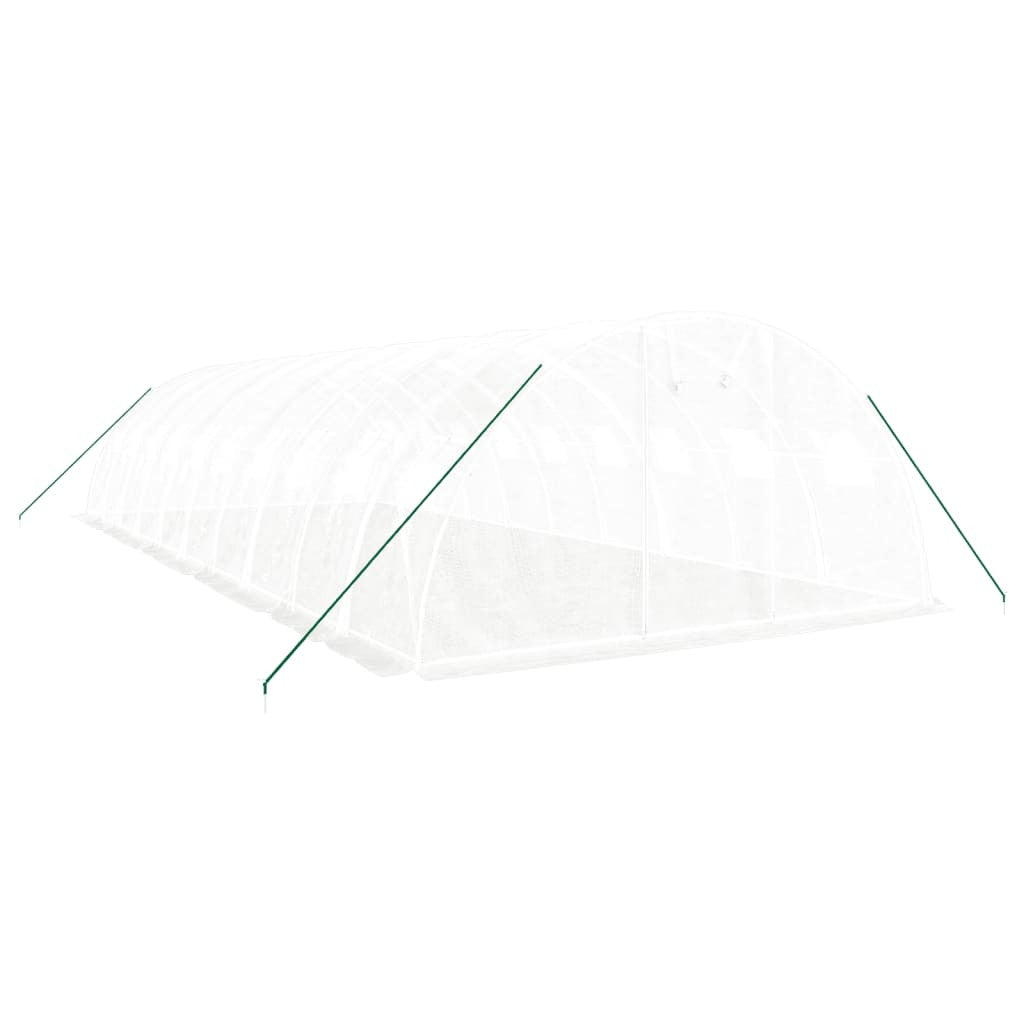 Tunnelväxthus med stålram, vitt, 40 m², 10x4x2 m